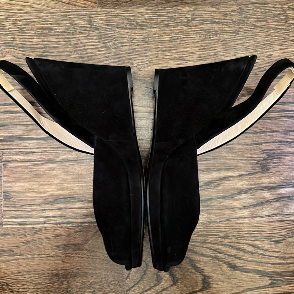 Michael Kors Black Suede Platform Shoe Size 8.5 - Picture 2 of 5
